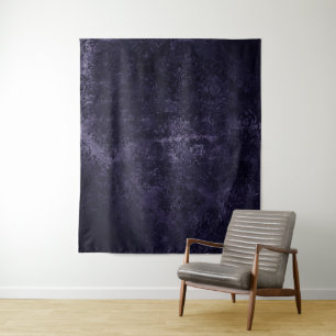 Glimmering Indigo Grunge   Midnight Purple Damask Tapestry