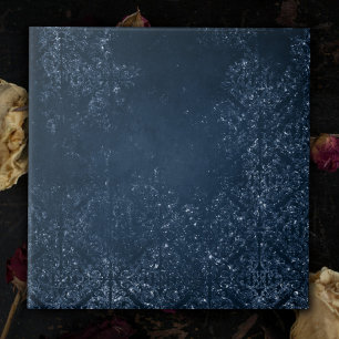 Glimmering Navy Grunge Dark Blue Luxury Damask Ceramic Tile