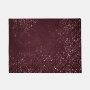 Glimmering Wine Grunge   Sangria Bordeaux Damask Doormat