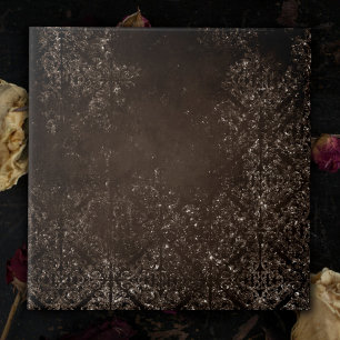 Glimmery Bronze Grunge   Rich Brown Glam Damask Ceramic Tile