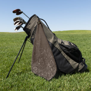 Glimmery Bronze Grunge Rich Brown Glam Damask Golf Towel