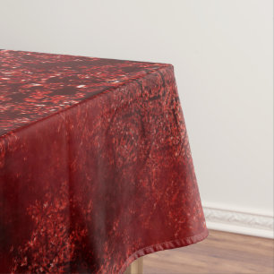 Glimmery Henna Grunge Rich Blood Red Glam Damask Tablecloth