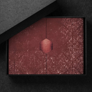 Glimmery Henna Grunge   Rich Blood Red Glam Damask Tissue Paper