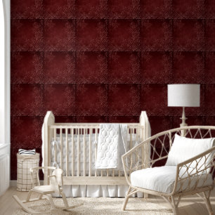 Glimmery Henna Grunge   Rich Blood Red Glam Damask Wallpaper