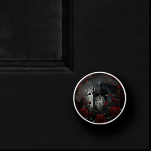 Glimmery Onyx Damask   Black Silver Grunge Glam Ce Ceramic Knob