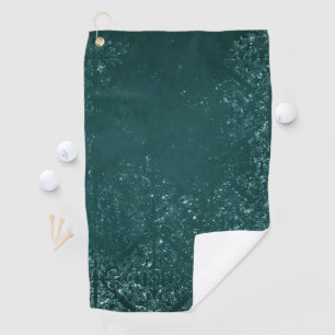 Glimmery Teal Grunge Rich Dark Green Glam Damask Golf Towel