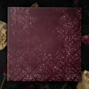 Glimmery Wine Grunge   Sangria Bordeaux Damask Ceramic Tile