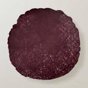 Glimmery Wine Grunge   Sangria Bordeaux Damask Round Cushion