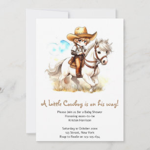 Glimpse of West: Rustic Cowboy Baby Shower Invitation