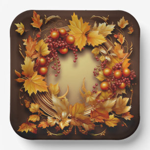 Glimpses of Autumn: Wreath Harvest Paper Plate