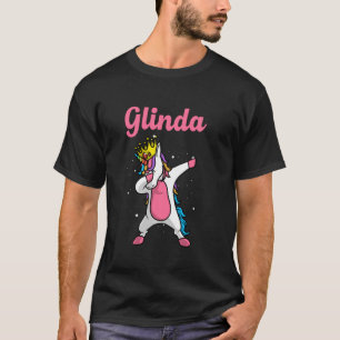 Glinda Name Personalised Birthday Dabbing Unicorn T-Shirt