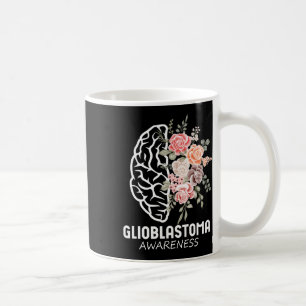 Glioblastoma Awareness Brain Floral Art Awareness  Coffee Mug