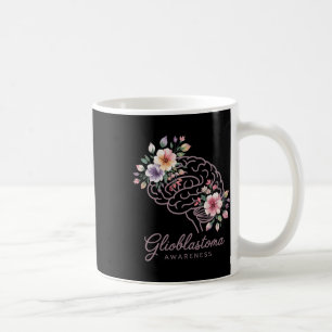 Glioblastoma Awareness Floral Brain Support Design Coffee Mug