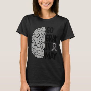 Glioblastoma Awareness Ribbon Brain Tumour Go Grey T-Shirt