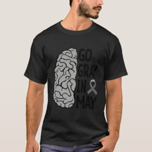 Glioblastoma Awareness Ribbon Brain Tumour Go Grey T-Shirt