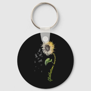 Glioblastoma Awareness Sunflower Key Ring