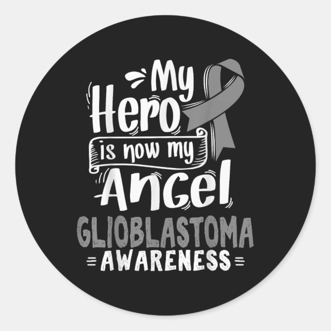 Glioblastoma Multiforme Awareness Tee - Grey Ribbo Classic Round Sticker (Front)