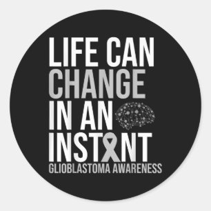 Glioblastoma Multirome Warrior Month Day Survivor  Classic Round Sticker