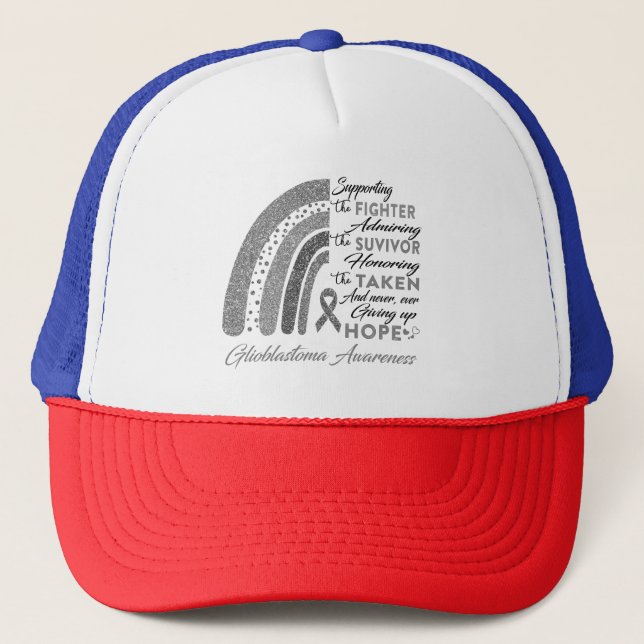 Glioblastoma Warrior Supporting Fighter Trucker Hat (Front)