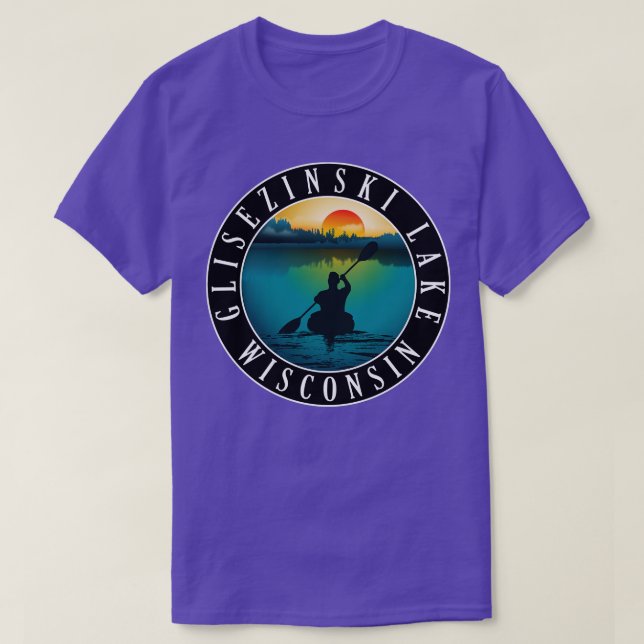 Glisezinski Lake Wisconsin Kayaking T-Shirt (Design Front)