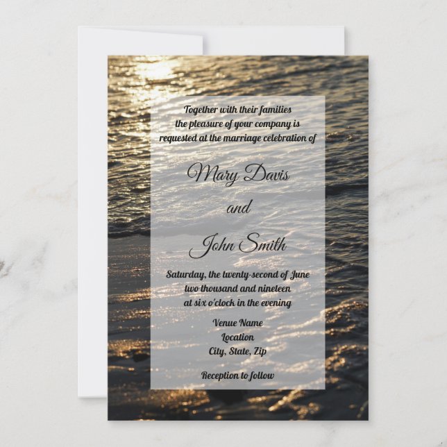 Glistening Beach Morning Invitation (Front)
