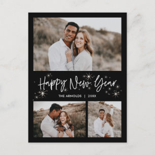 Glistening Sky Happy New Year Postcard