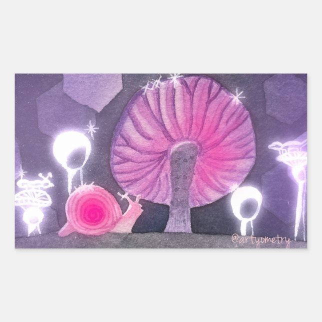 Glistening Snail Rectangular Sticker (Front)