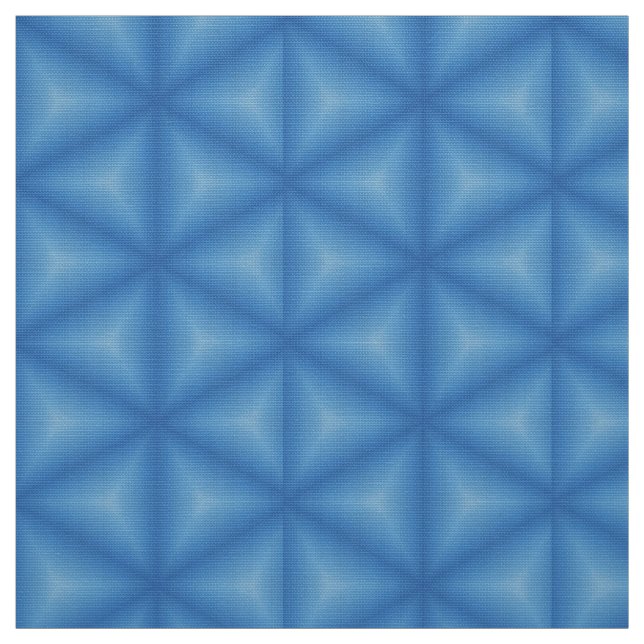 Glitch2 3D printed triangles blue tile fabrics Fabric (Swatch)