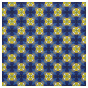 Glitch2 Blue cross yellow pattern fabric