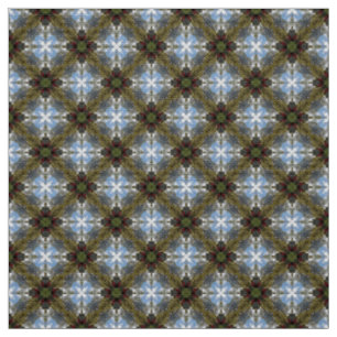Glitch2 Brown light blue tile Fabric