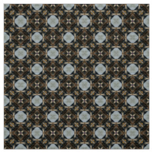 Glitch2 Chocolate Brown Cyan Cotton Twill fabric