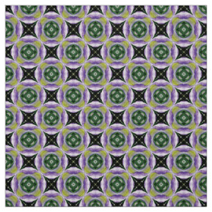 Glitch2 circle star green grey tile pattern fabric