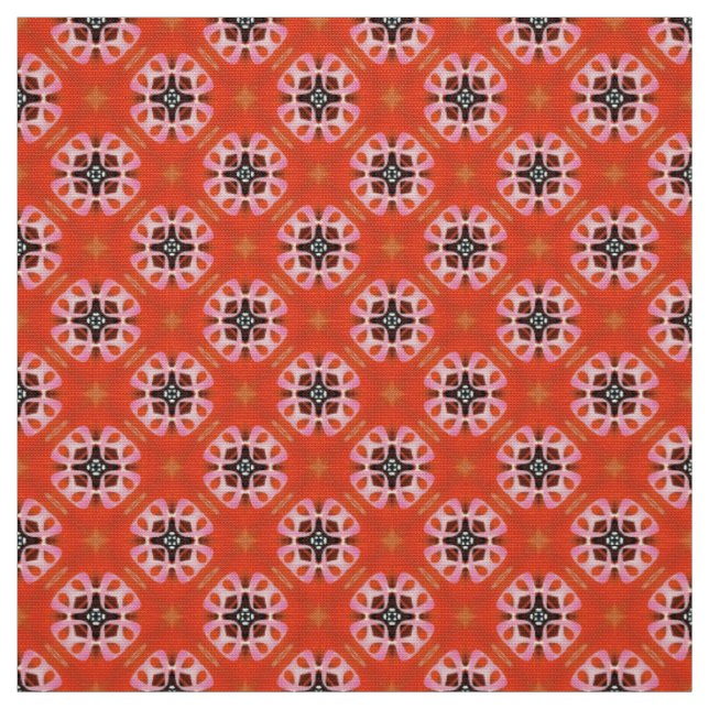 Glitch2 Cocoa Brown tile pattern fabric (Swatch)