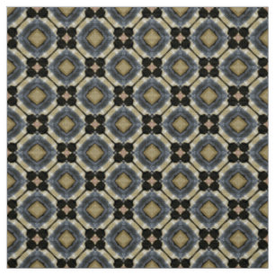 Glitch2 Teal and pale yellow tile pattern fabric