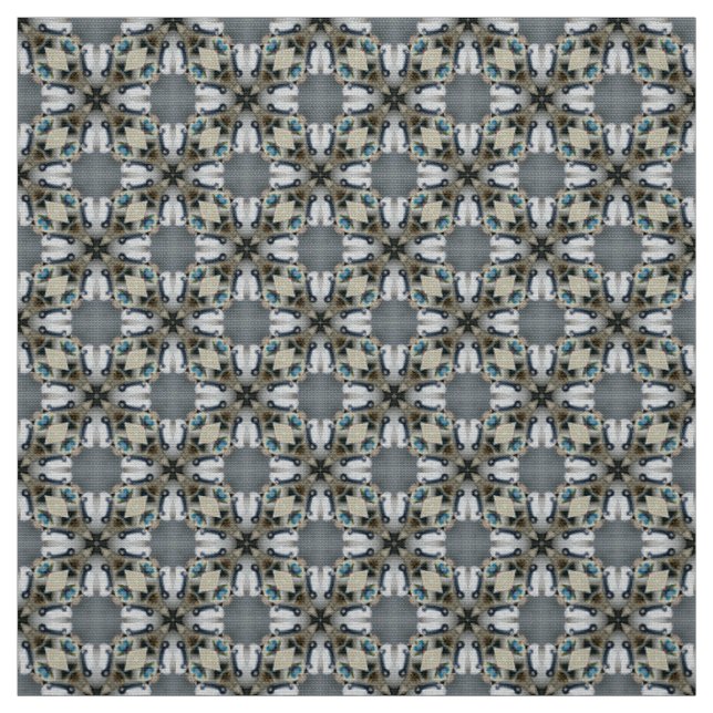 Glitch2 Teal light grey tile pattern fabric (Swatch)