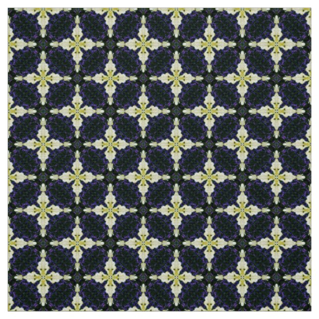 Glitch2 Yellow and Teal tile pattern fabric (Swatch)