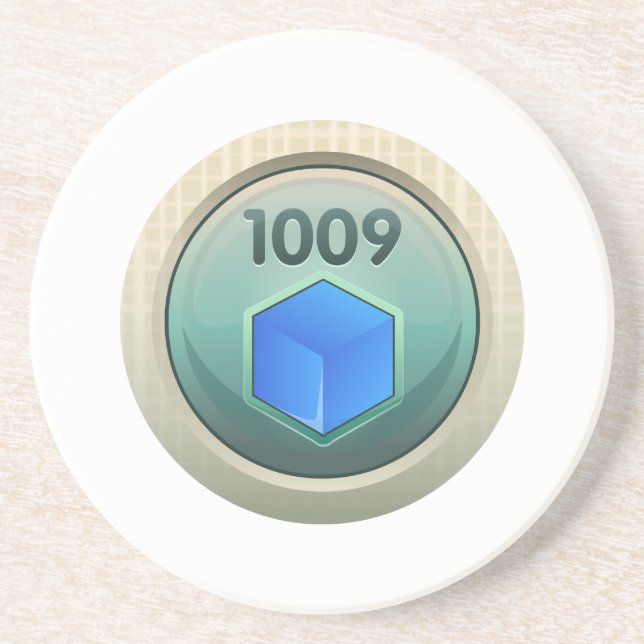 Glitch: achievement fine refiner blue class coaster (Front)
