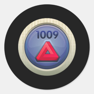Glitch: achievement fine refiner red class classic round sticker