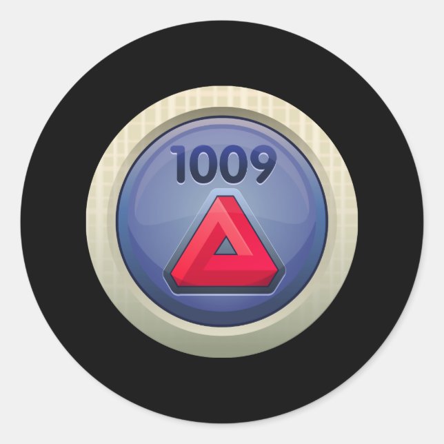 Glitch: achievement fine refiner red class classic round sticker (Front)