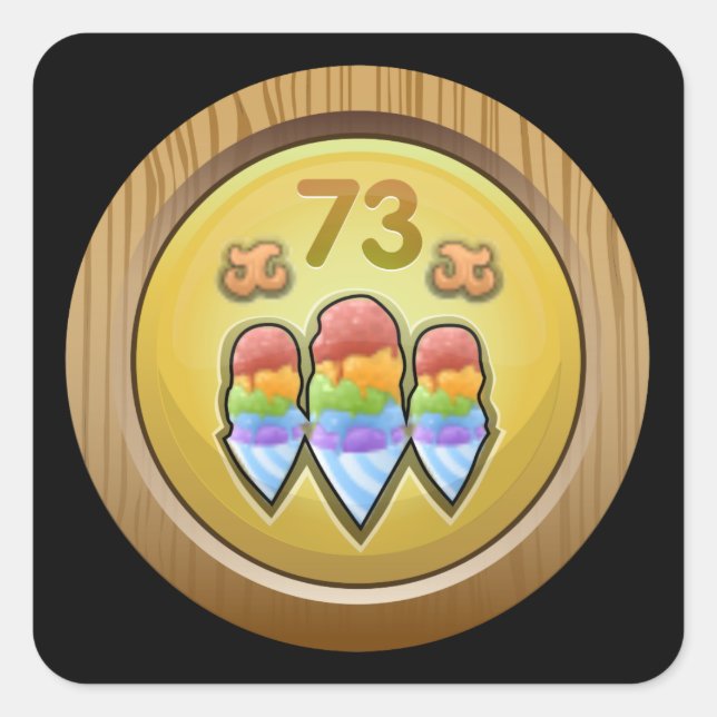 Glitch Achievement rainbow brite Square Sticker (Front)