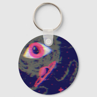 Glitch Aesthetic Cosmic Horror Doodle Keychain