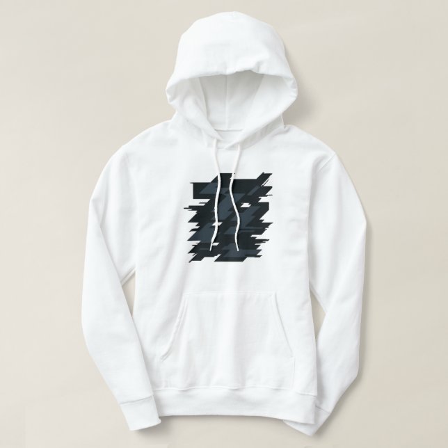Glitch Art Men's Basic Hooded Sweatshirt  (Design Front)