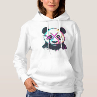 Glitch Art Panda Hoodie
