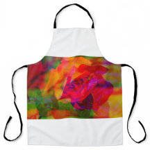 Glitch art rose on apron