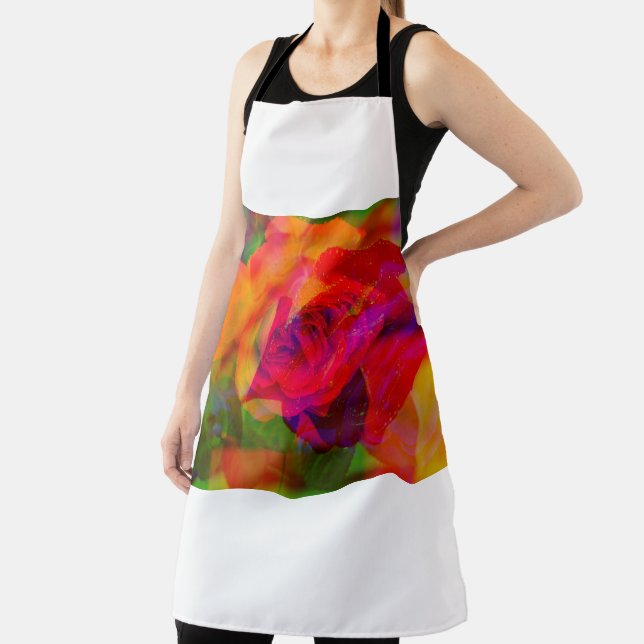 Glitch art  rose on apron (Insitu)