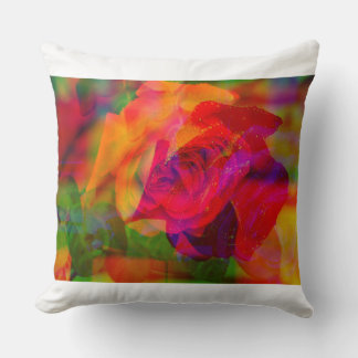 Glitch art rose on throw-cushion cushion