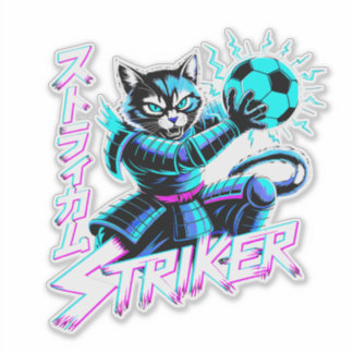 Glitch Art Samurai Striker Cat for gaming console