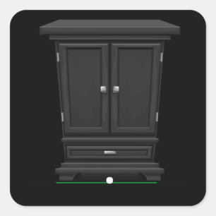 Glitch bag furniture cabinet onyx black cabinet square sticker