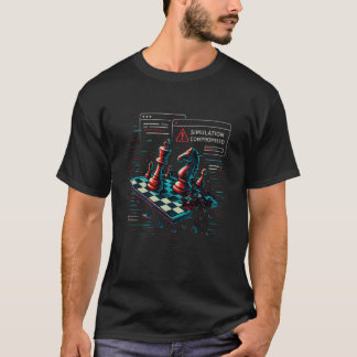 Glitch Chessboard Simulation Compromised Art Chess T-Shirt