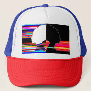 Glitch Contrast Profiles – Pop Art Trucker Cap